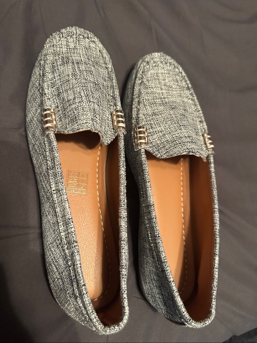 NEW** Gray/Black/White Women's Slip-On Loafers Sz 9.5